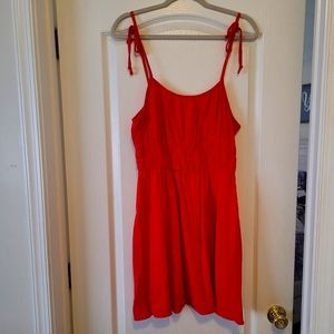 NWT Peach Love red linen sundress sz L